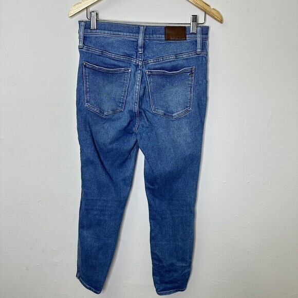 Madewell Curvy High Rise Skinny Crop Jeans‎ Sz 28- Medium Wash Denim Blue - Picture 5 of 8